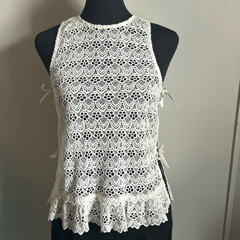 Paloma Blue Rare Resort Inspired Lace Sheer Side Tie Sleeveless Summer Resort